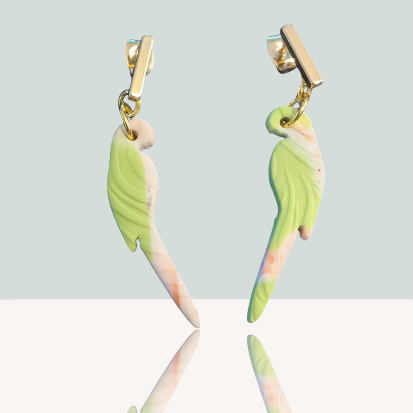 Parrot dangles - Lime and Peach