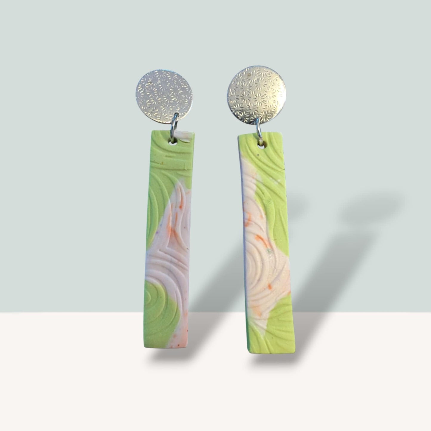 Large Stick Dangles - Lime & Peach