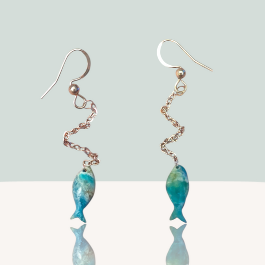 Mini Fish Chain Dangles - Earth