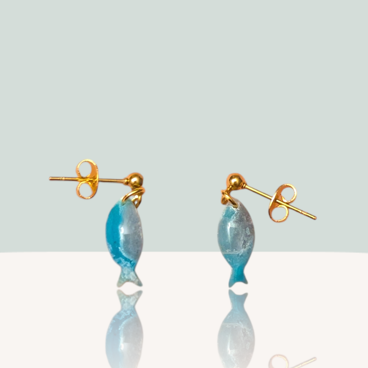 Mini Fish Dangle Studs - Air