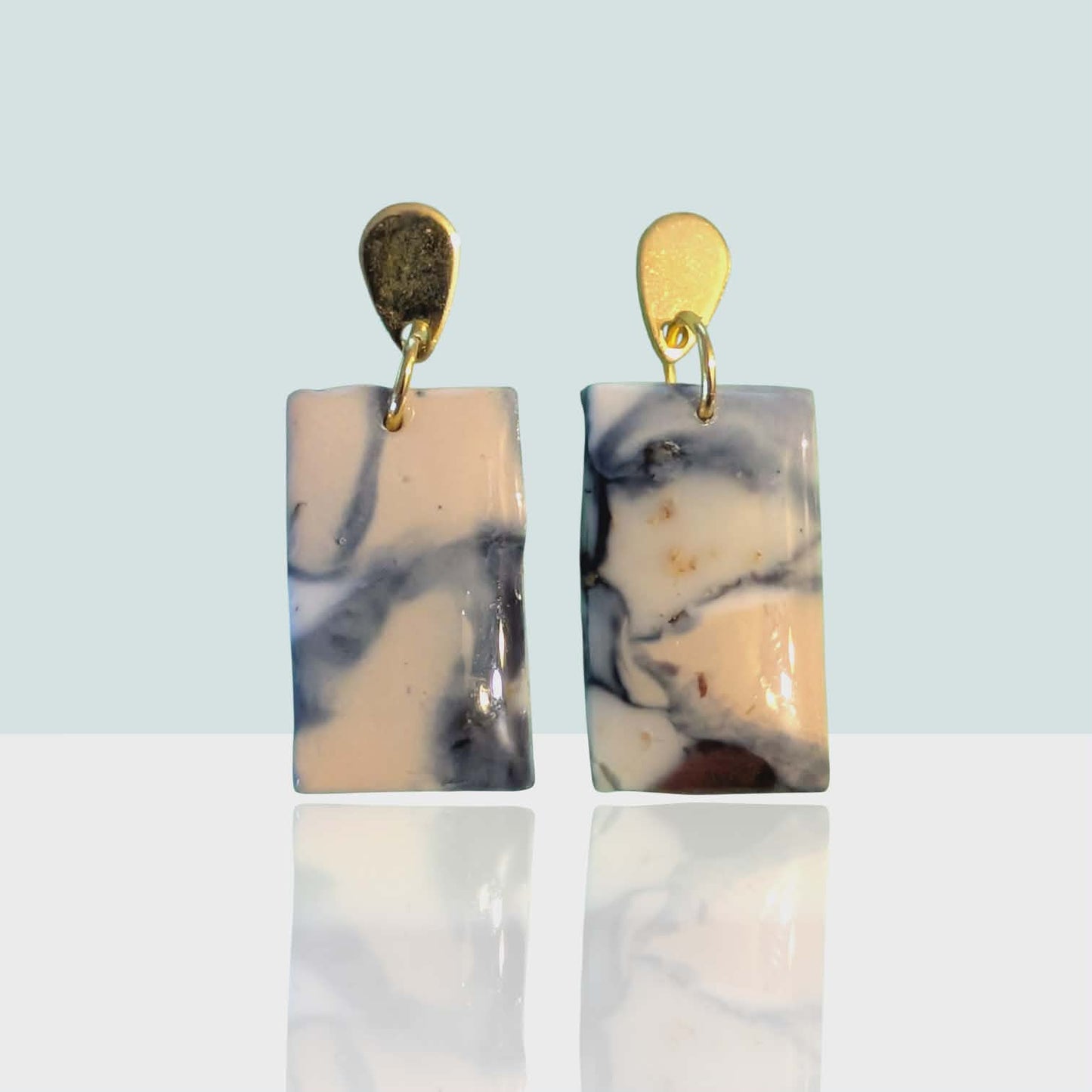 Stone Drop Rectangle Dangles